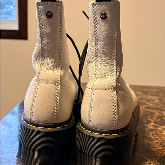 1460 Max Leather Dr. Martens White soft leather Platform Lace-Up Boots - Picture 6 of 8